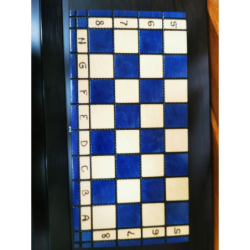 Jeu d”échecs “Pearl” blue Foncé fabrication en Charme 35CMX35CM