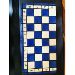 Jeu d”échecs “Pearl” blue Foncé fabrication en Charme 35CMX35CM